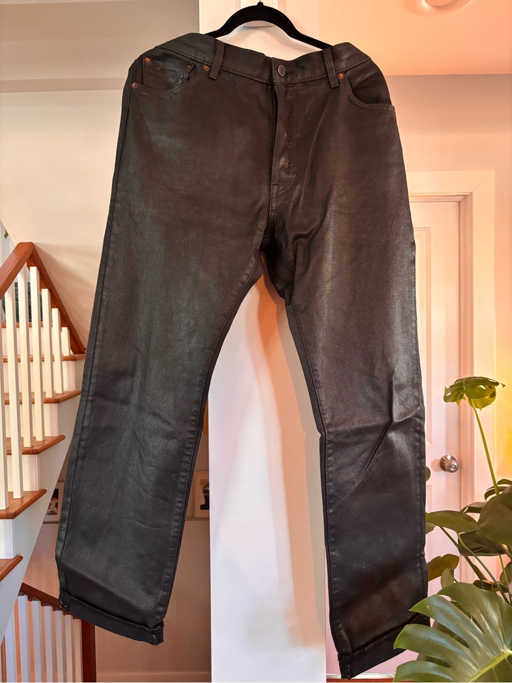 Men’s Levi’s Black Waxed Jeans - 36/32